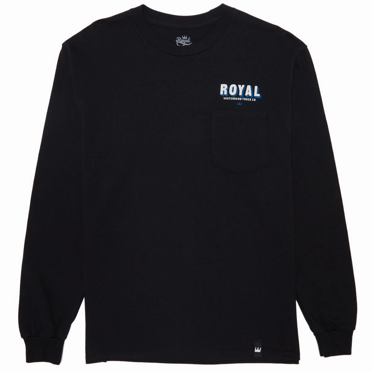 Long Lasting Color Glossy Look Royal Industrial Long Sleeve T-Shirt - Black