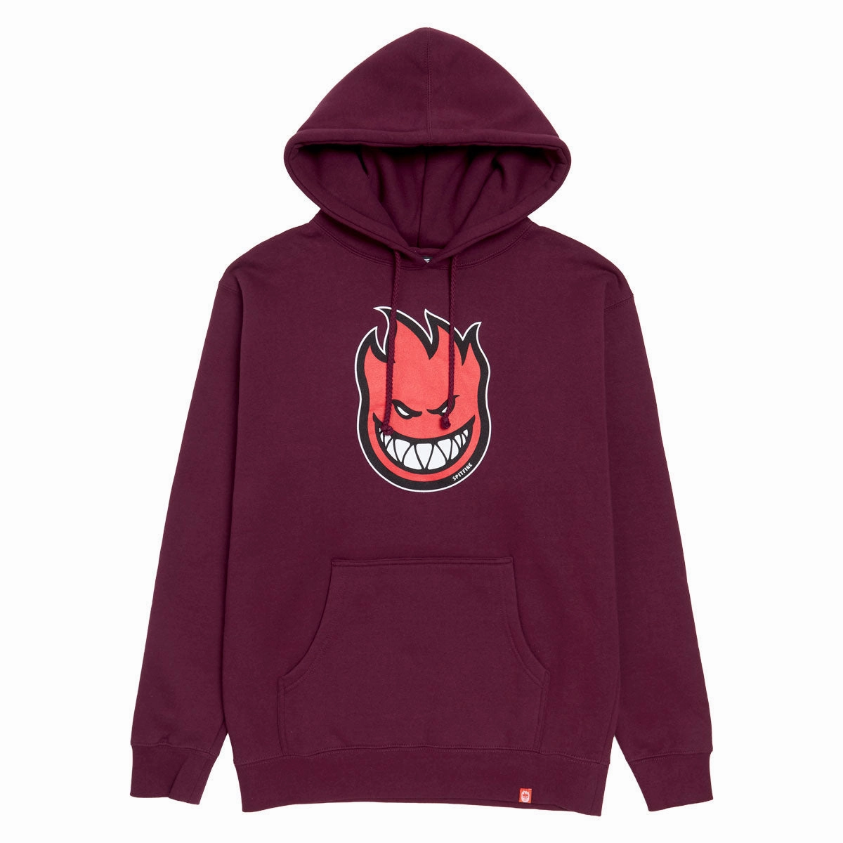 Dual Pocket Configuration Premium Feel Spitfire Bighead Fill Hoodie - Maroon/Red/Black/White