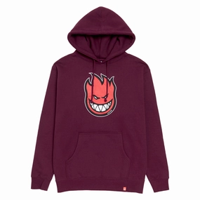 Dual Pocket Configuration Premium Feel Spitfire Bighead Fill Hoodie - Maroon/Red/Black/White