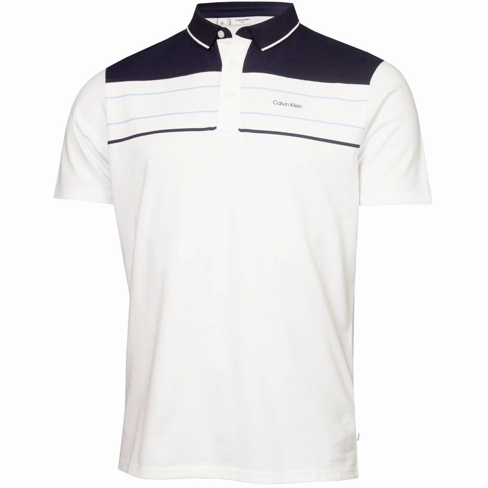 Sleek Design DoubleStitched Seams Calvin Klein Eagle Polo Shirt - White