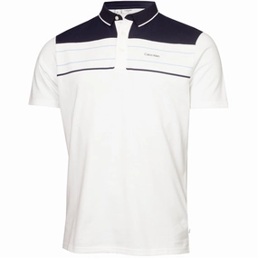 Sleek Design DoubleStitched Seams Calvin Klein Eagle Polo Shirt - White
