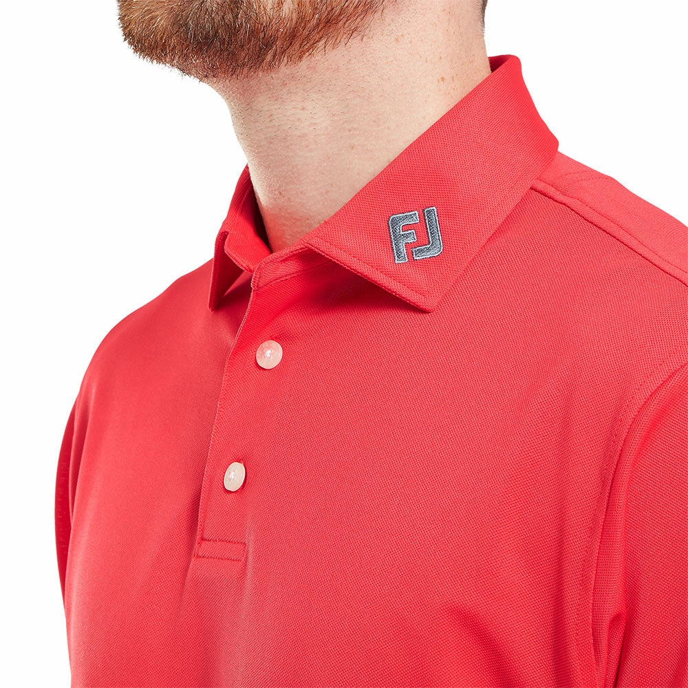 FootJoy Stretch Pique Solid Polo Shirt - Hibiscus Bold Style