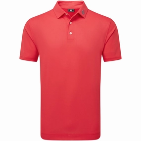 FootJoy Stretch Pique Solid Polo Shirt - Hibiscus Bold Comfort Cozy Feeling