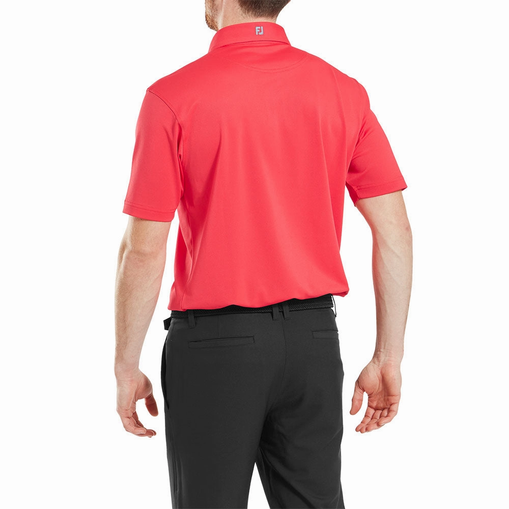 FootJoy Stretch Pique Solid Polo Shirt - Hibiscus LayeredSleeveConstruction