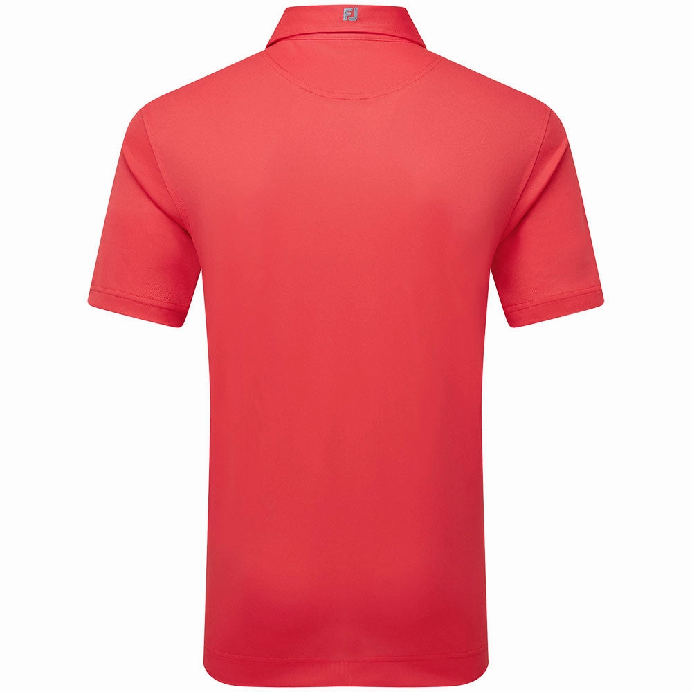 FootJoy Stretch Pique Solid Polo Shirt - Hibiscus Self Fabric Tape City Smart Look
