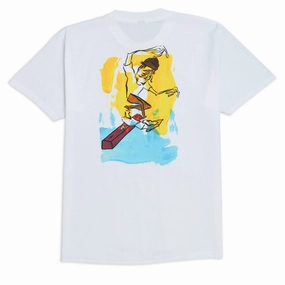 WrinkleResistant Texture Slappy Red Curb T-Shirt - White