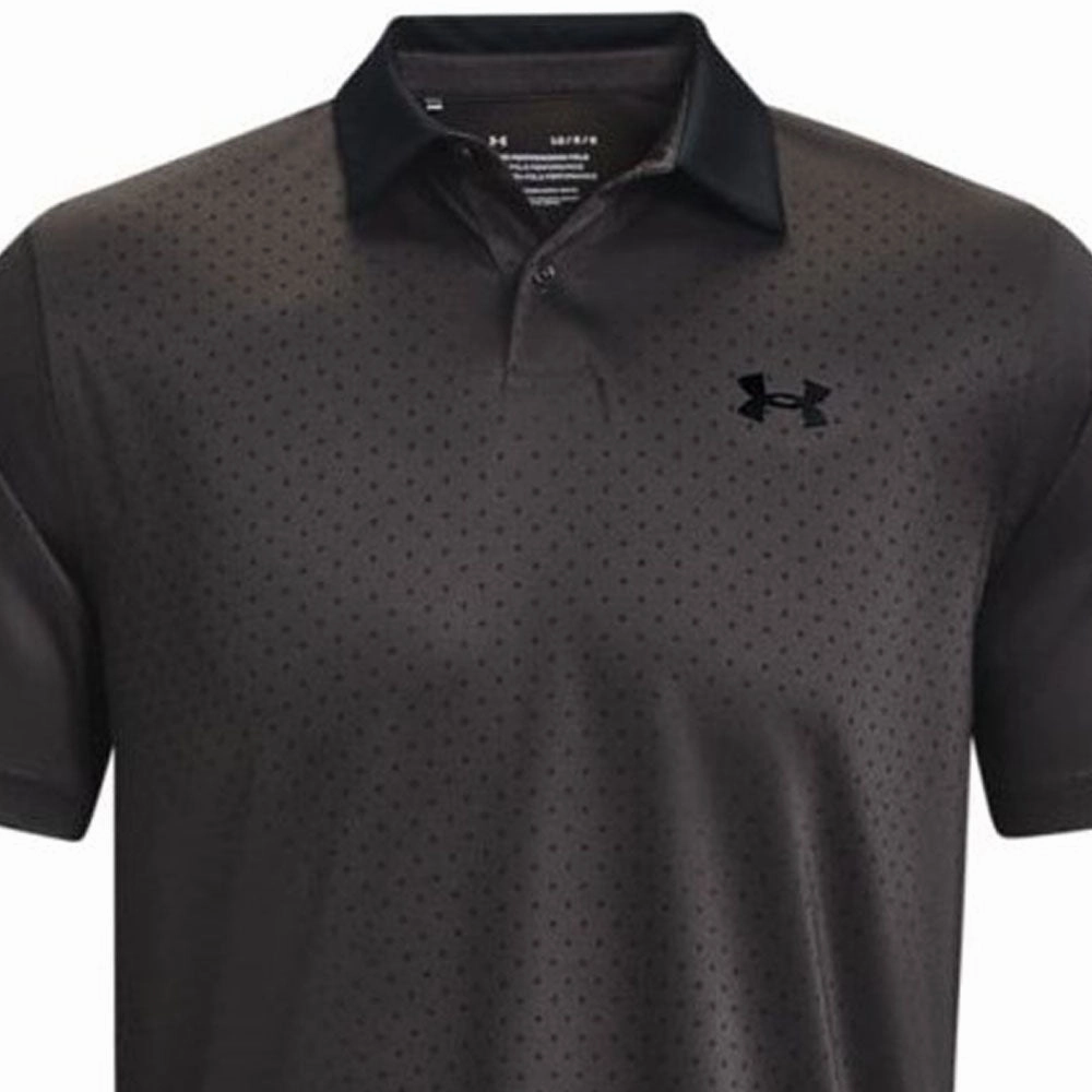 Under Armour Performance Printed Polo Shirt - Jet Grey/Black Everyday Layering Fit For Comfort