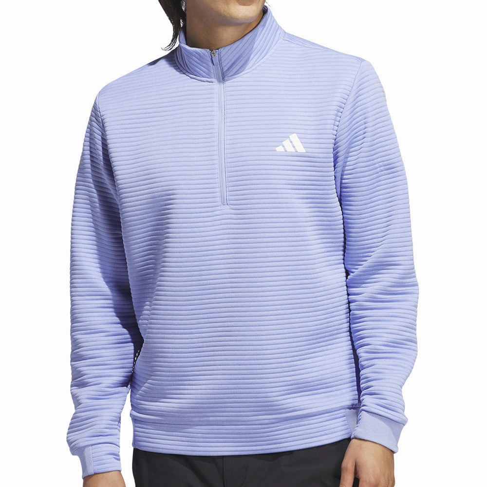 adidas Ultimate365 DWR Textured 1/4 Zip Pullover - Blue Spark/White Comfy Comfort product duck cloth ruggedness