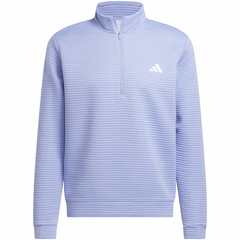 Date night Easy iron adidas Ultimate365 DWR Textured 1/4 Zip Pullover - Blue Spark/White