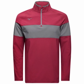 Urban Wear Mizuno Link 1/4 Zip Pullover - Burgundy
