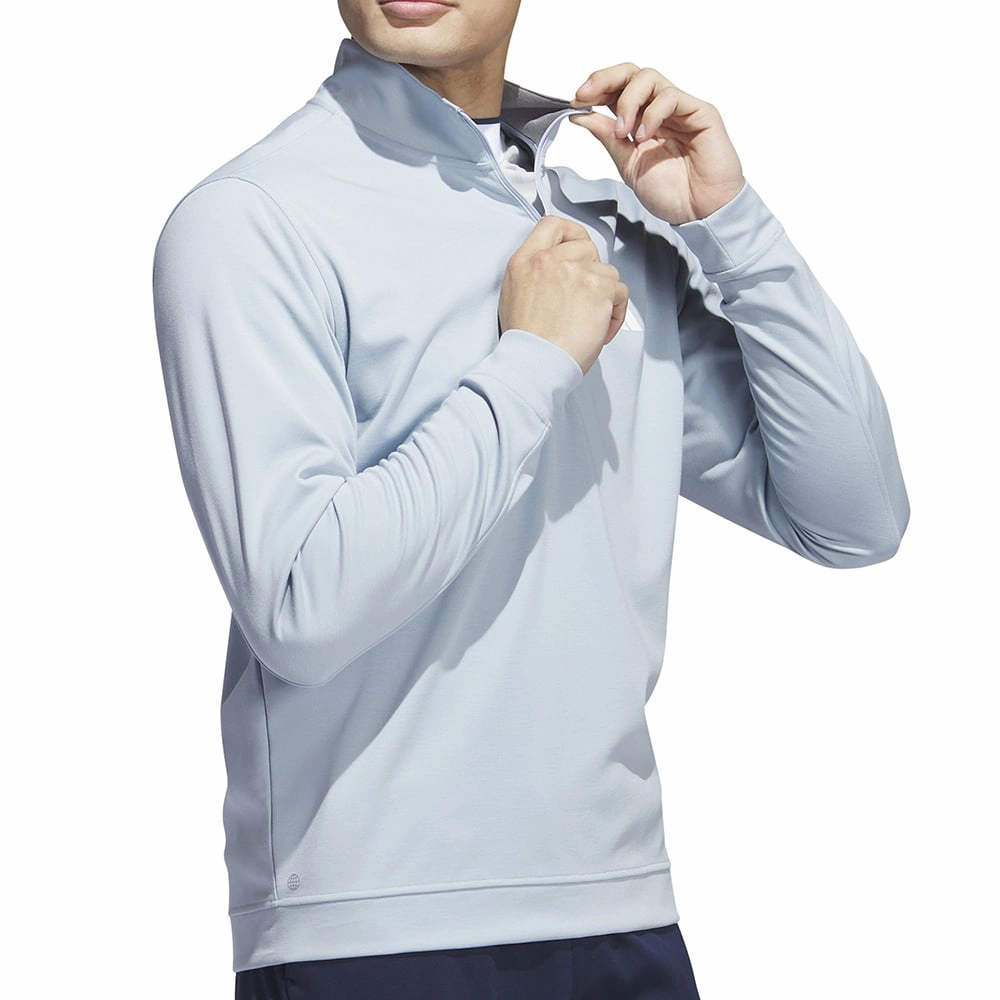 adidas Elevated 1/4 Zip Pullover - Wonder Blue product business casual suitability Warm and Cozy