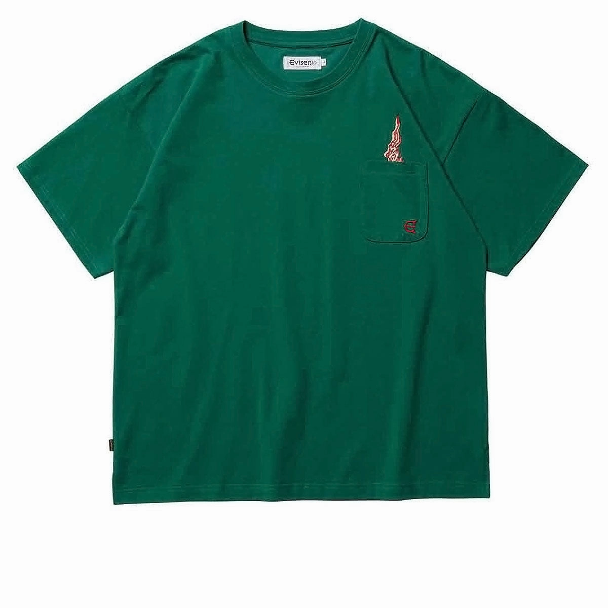 Perfect Fit Wear No Shrink Fabric Evisen Eye Fire Tech Pocket T-Shirt - Green
