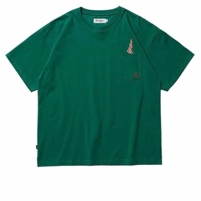 Perfect Fit Wear No Shrink Fabric Evisen Eye Fire Tech Pocket T-Shirt - Green