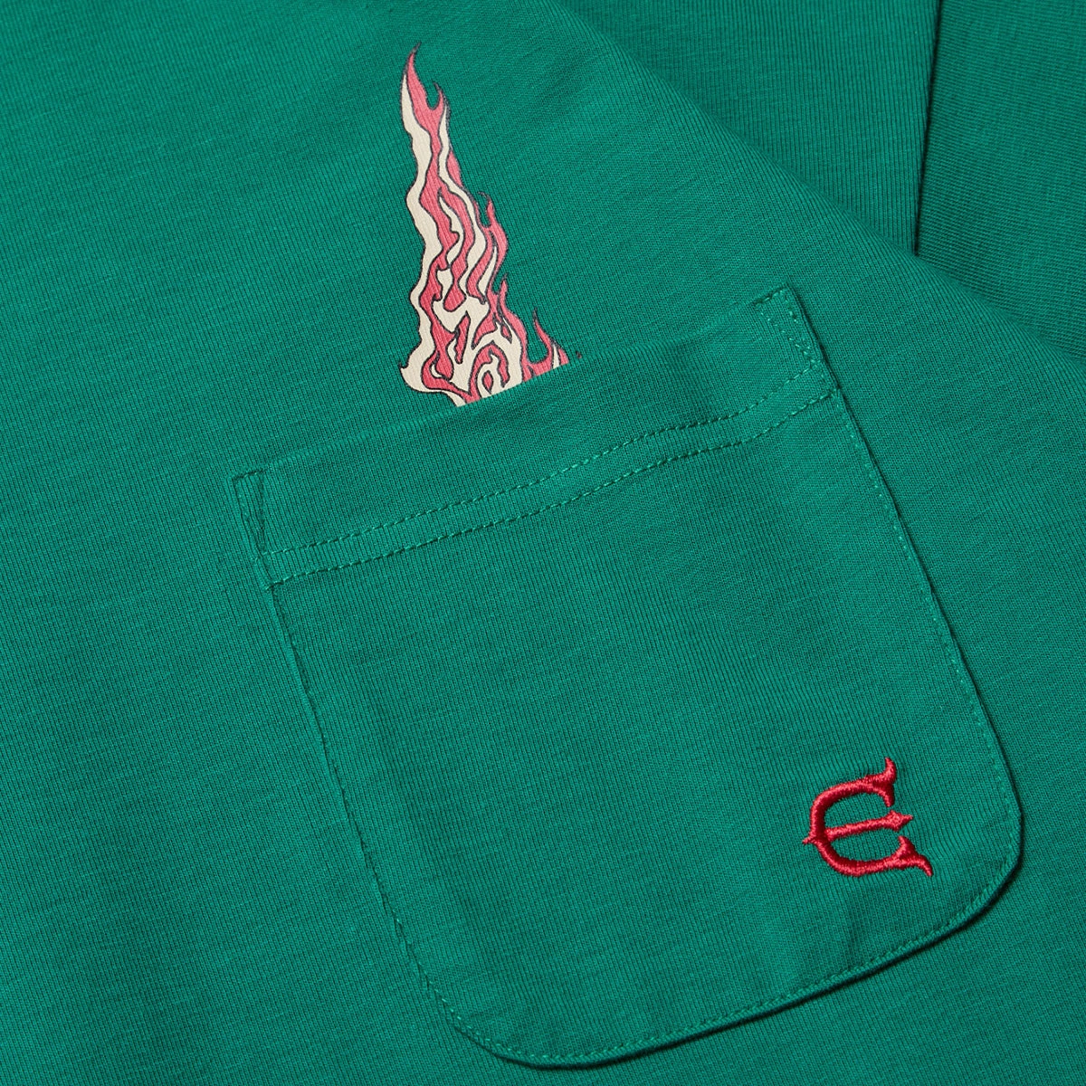 Trendy Tops Evisen Eye Fire Tech Pocket T-Shirt - Green
