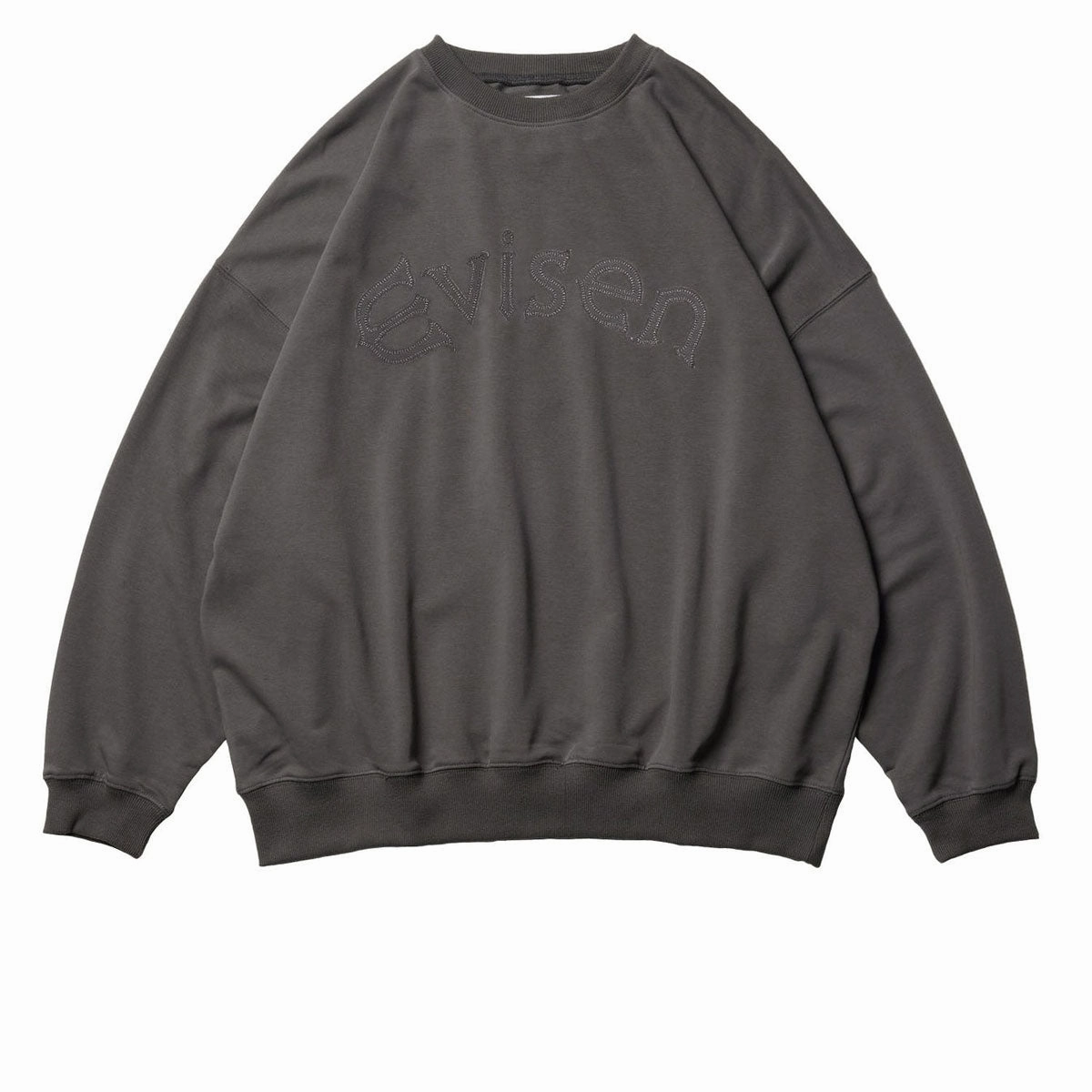 Evisen Indivisible Lightweight Crewneck Sweatshirt - Charcoal Flatlock Seam Finish