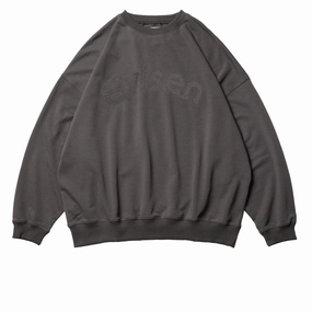 Evisen Indivisible Lightweight Crewneck Sweatshirt - Charcoal Flatlock Seam Finish