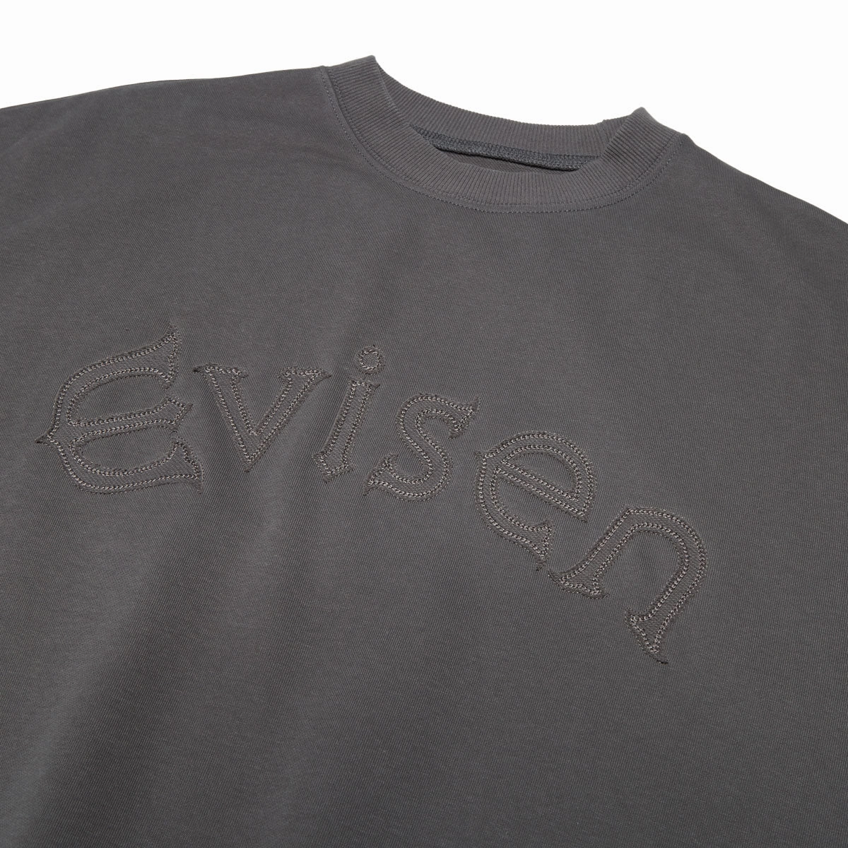 Garment Wash Evisen Indivisible Lightweight Crewneck Sweatshirt - Charcoal