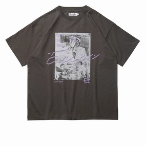 Recycled Polyester Blend City Smart Evisen Time Will Tell T-Shirt - Charcoal