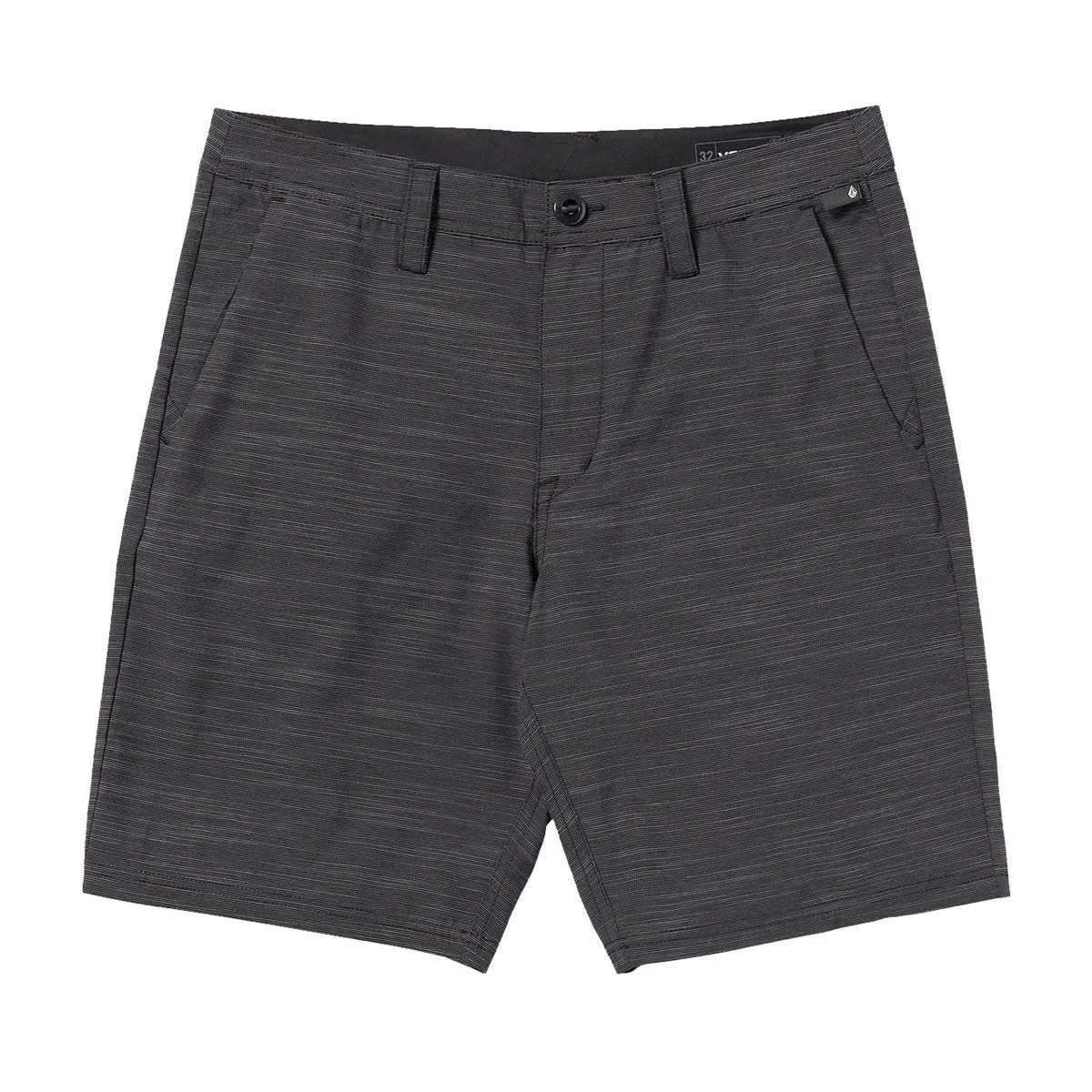 Volcom Slub Frickin Cross Shred Hybrid 20 Shorts - Black Elastic Waistband Design Secure Closure System