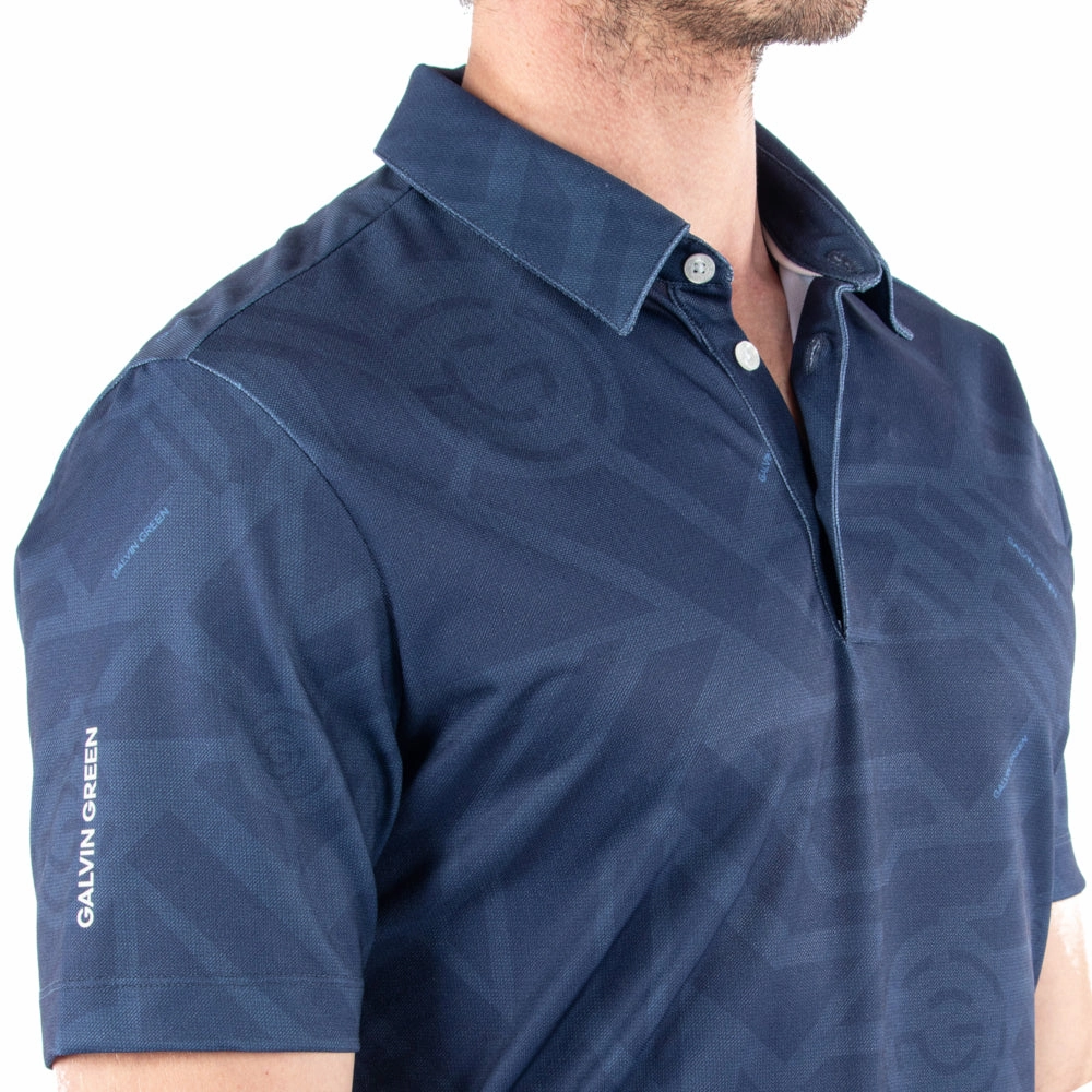 Galvin Green Maze Polo Shirt - Navy Casual Comfort Look