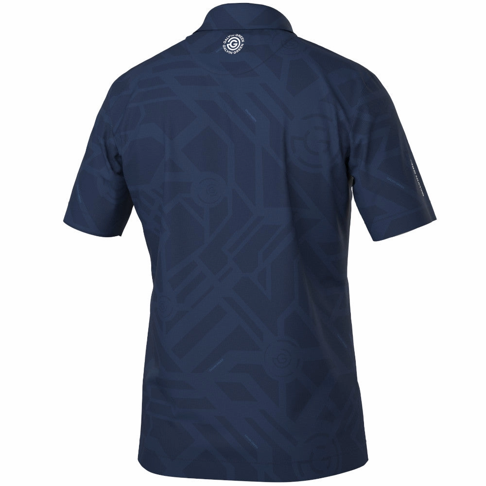 Galvin Green Maze Polo Shirt - Navy Smart Casual Look Anti Pill Surface