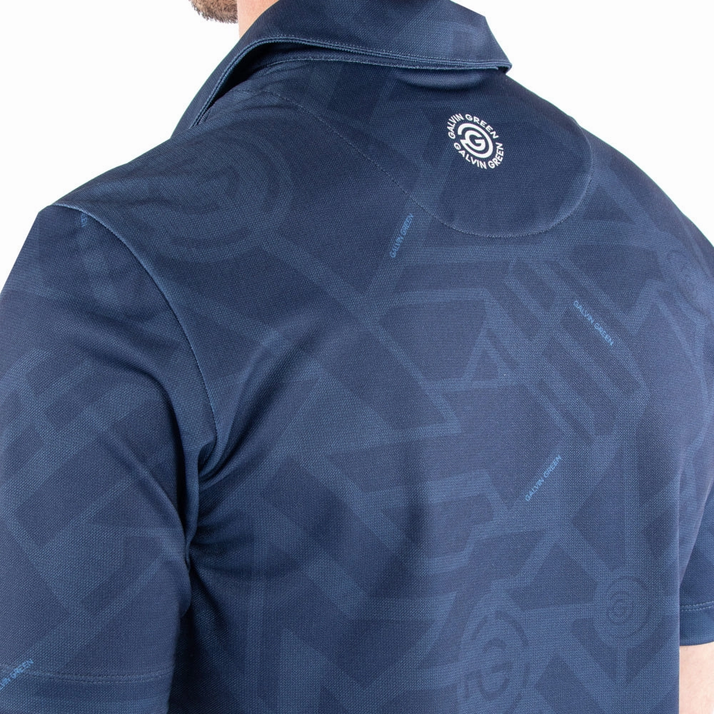 Chilly Comfort Wear Comfort Style Galvin Green Maze Polo Shirt - Navy