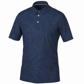 Galvin Green Maze Polo Shirt - Navy Trendy All-Day Modern Outfit