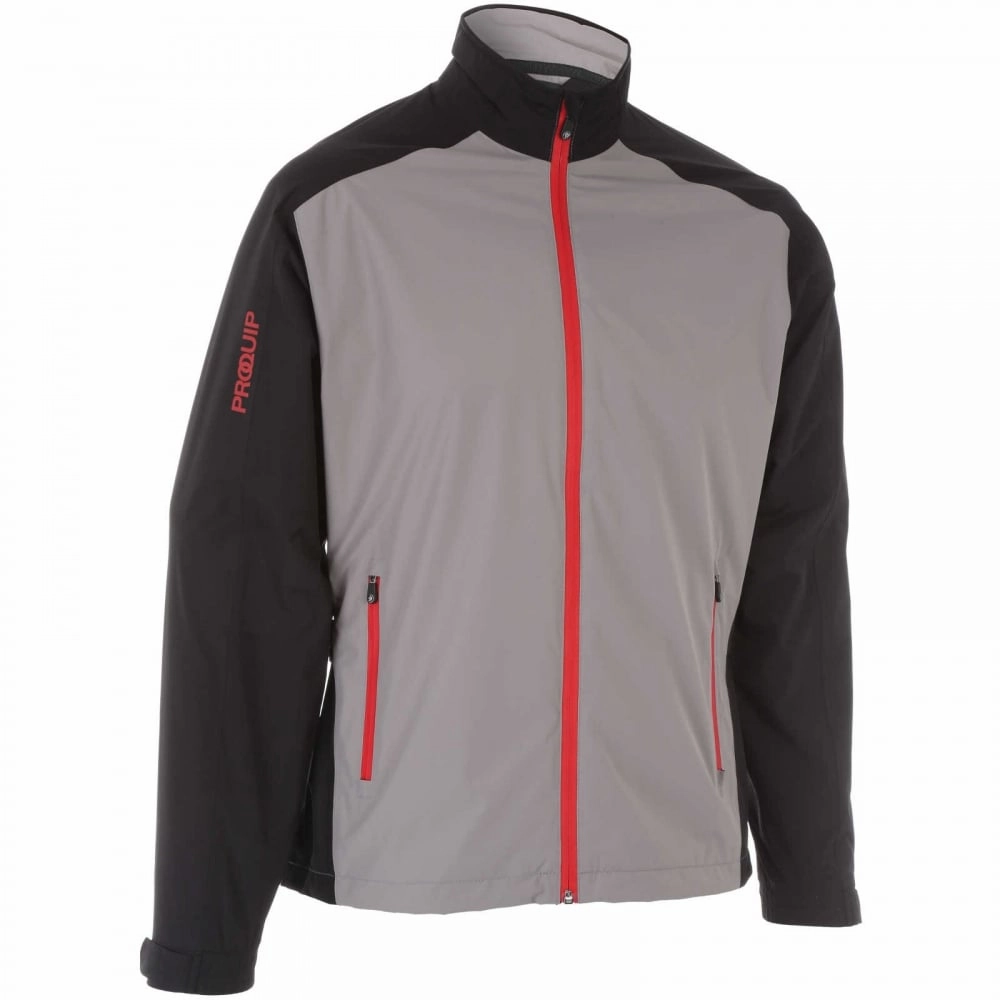 Sleek Outdoor Look Detachable Components ProQuip Aquastorm PX1 Waterproof Golf Jacket - Black/Grey