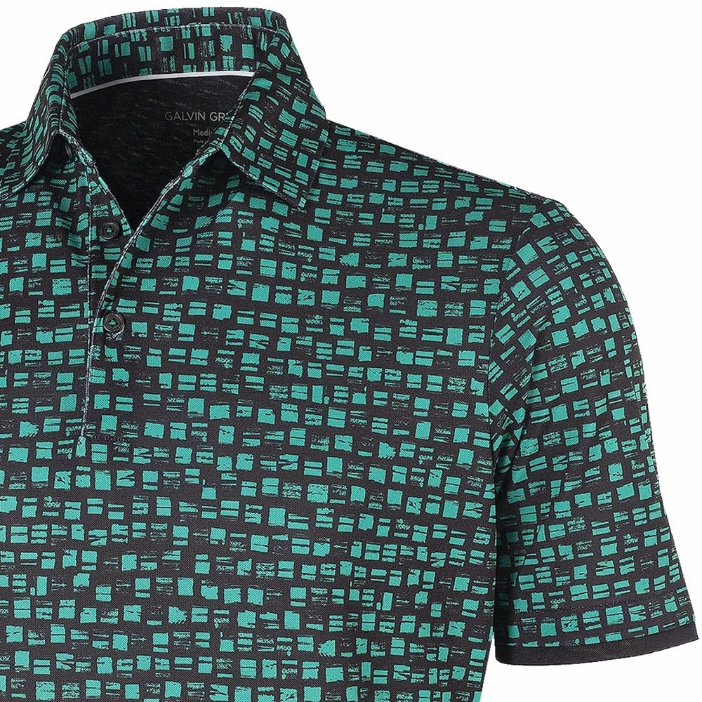 Galvin Green Mack Ventil8  Polo Shirt - Green/Black Comfy Vibes Low Profile Collar