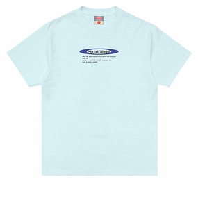 Basic Wear Fresh Style Metalwood Hello World T-Shirt - Baby Blue