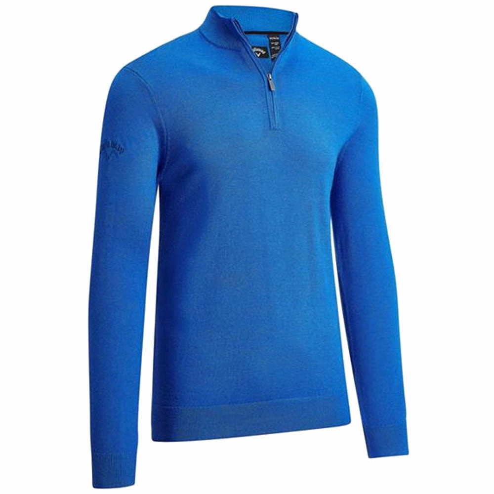 Street Casual Callaway Merino Wool 1/4 Zip Pullover - Surfing Blue
