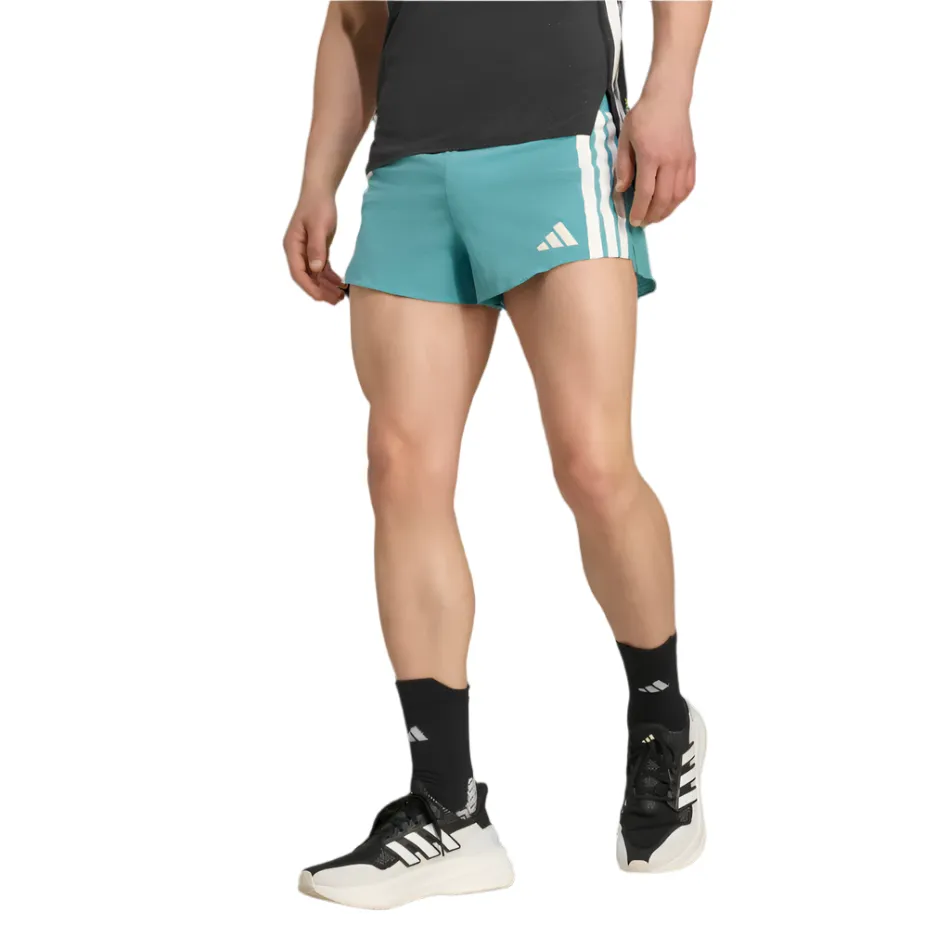 City Mood adidas Men's Adizero Running Gel Pocket Shorts in Tuquoise/Powder Teal AW25