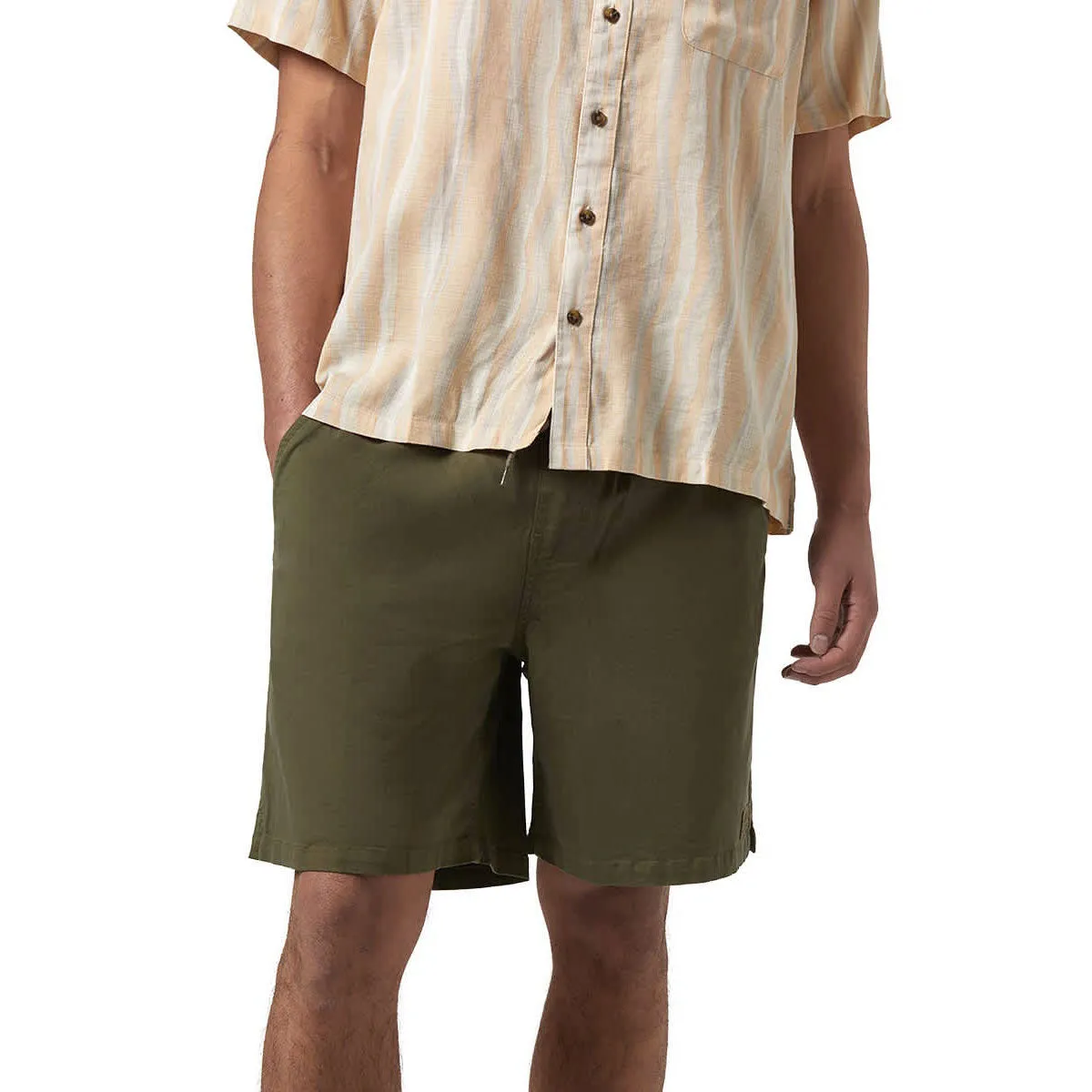 art industry Cool Basic Brixton Everyday Vintage Wash Shorts - Washed Ivy Green