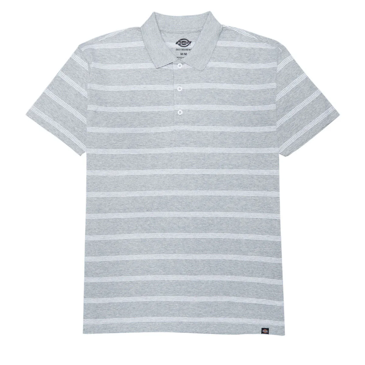 Dickies Skate Temp-IQ Christainburg Polo Shirt - Heather Grey Tri Stripe Street Fashion Solid Hue