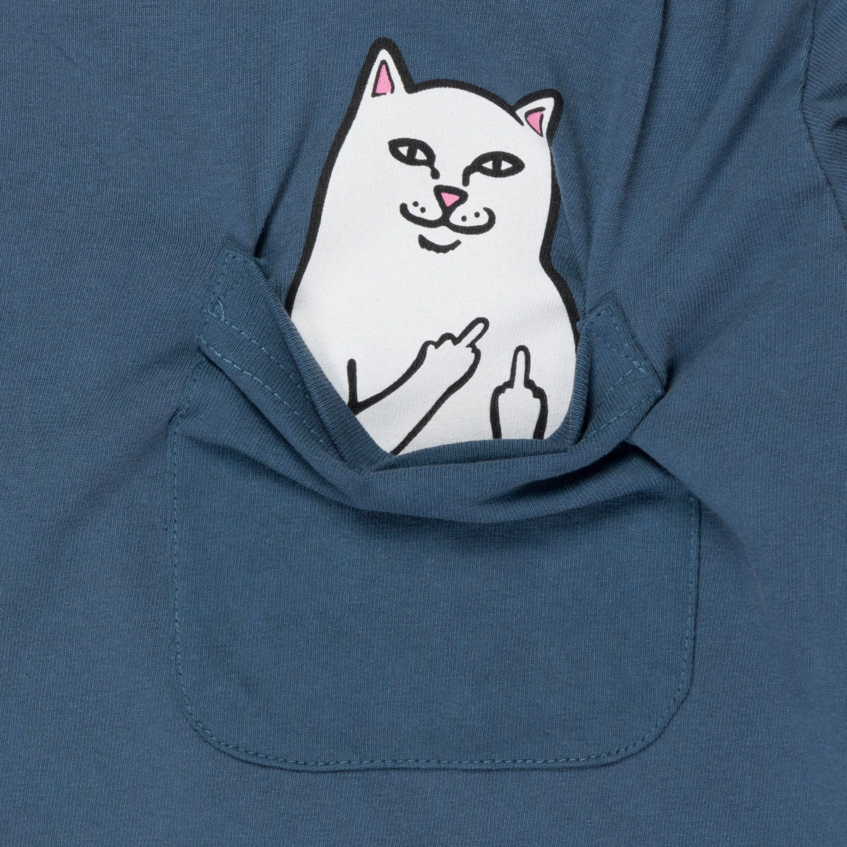 RIPNDIP Lord Nermal Pocket T-Shirt - Slate Mineral Wash Ethically Sourced Cotton