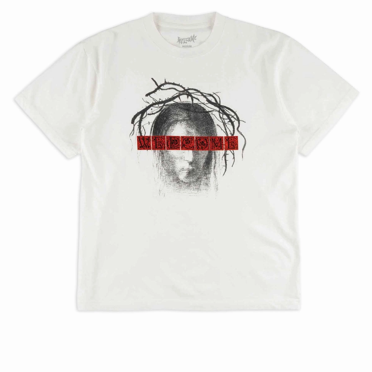 Welcome Redacted T-Shirt - White Street Style Trend Classic Color