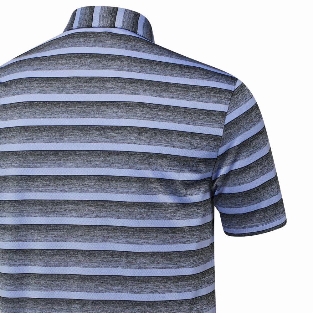 adidas Two-Colour Stripe Polo Shirt - Black/Blue Spark Timeless Fit