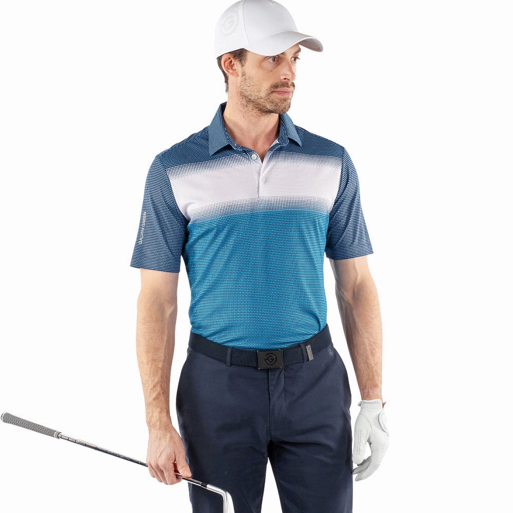 Galvin Green Mirca Ventil8  Polo Shirt - Aqua/White/Navy QuickDryTechnology