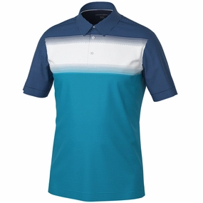 Galvin Green Mirca Ventil8  Polo Shirt - Aqua/White/Navy Travel Wear Outdoor Leisure Look