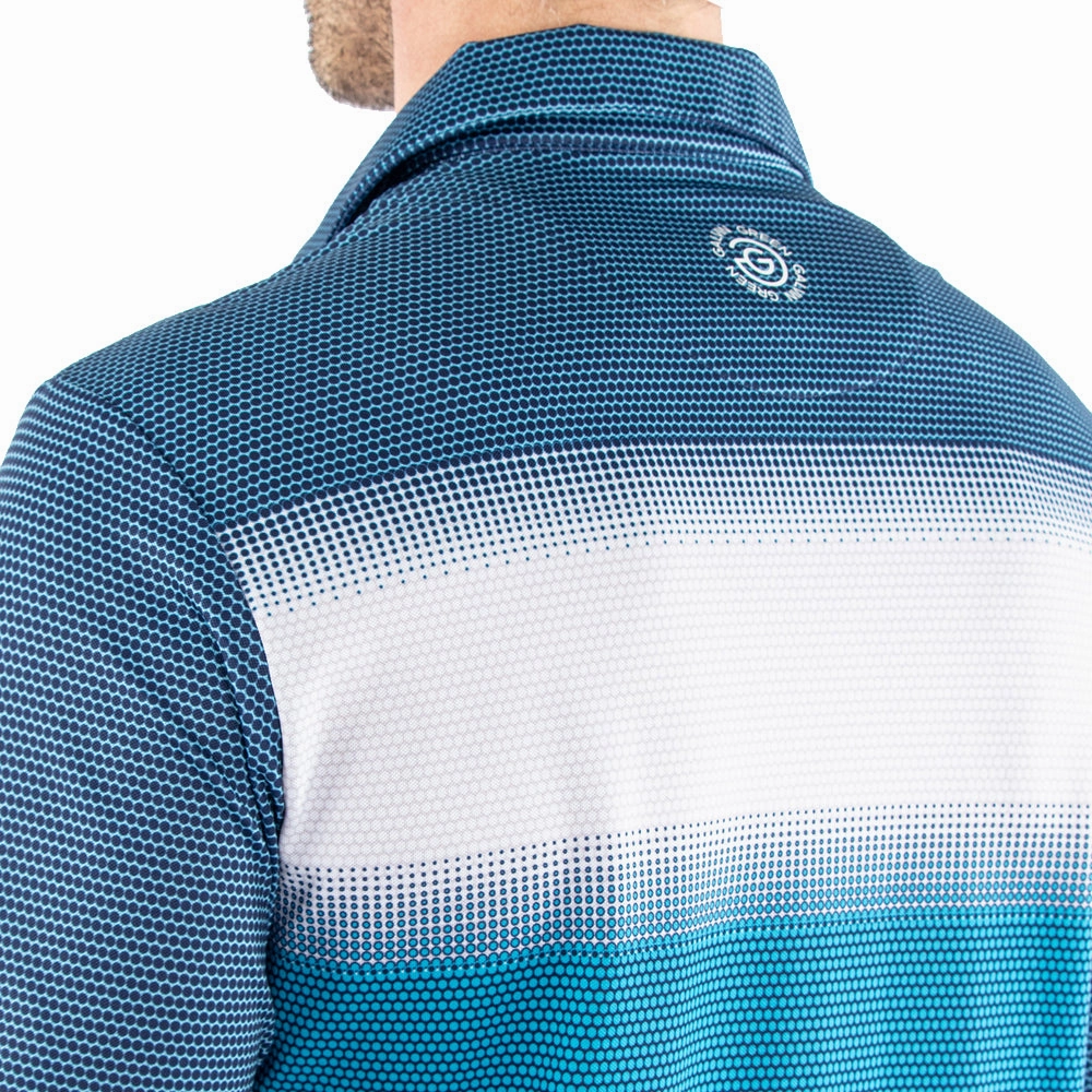long sleeved Comfy Essentials Galvin Green Mirca Ventil8  Polo Shirt - Aqua/White/Navy