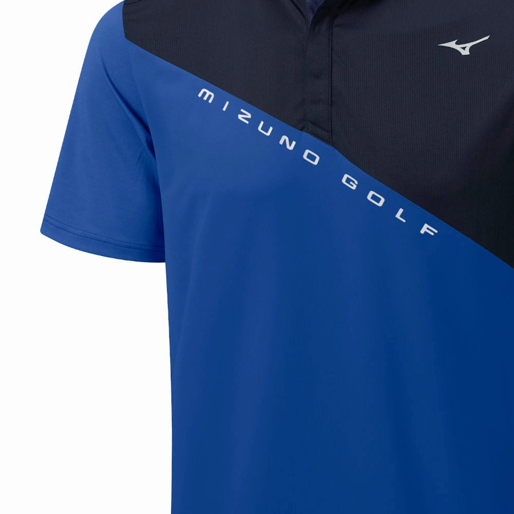 Seasonal Layer Layered Sleeve Construction Mizuno Trace Polo Shirt - Blue