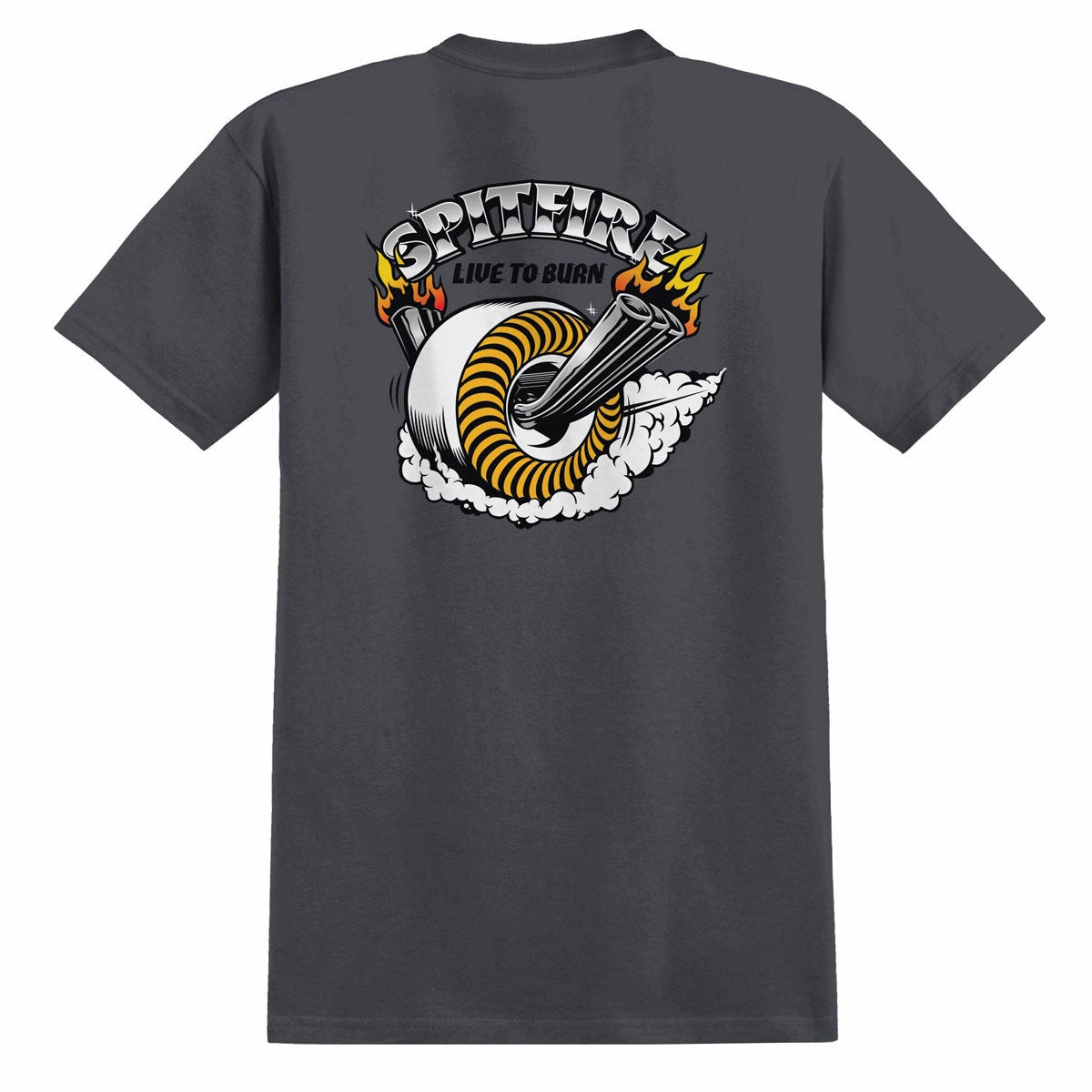 Non-toxic Casual layering piece Spitfire Burnout T-Shirt - Charcoal/Multi Color Print