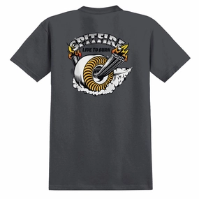 Non-toxic Casual layering piece Spitfire Burnout T-Shirt - Charcoal/Multi Color Print