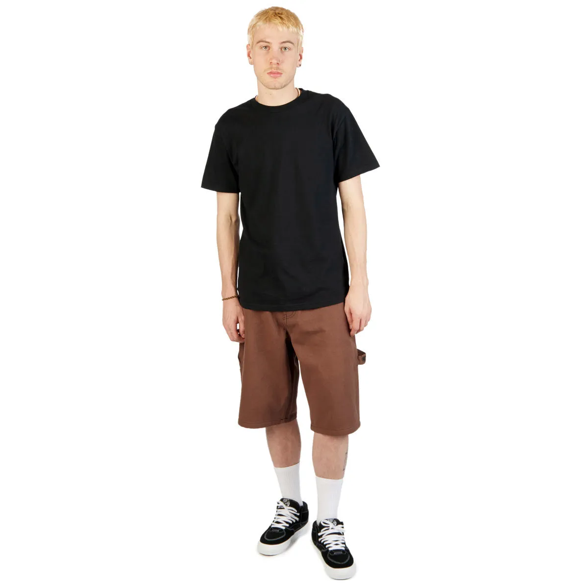 Leather Look Formal Occasion CCS Hammer Loop Canvas Shorts - Brown/Black