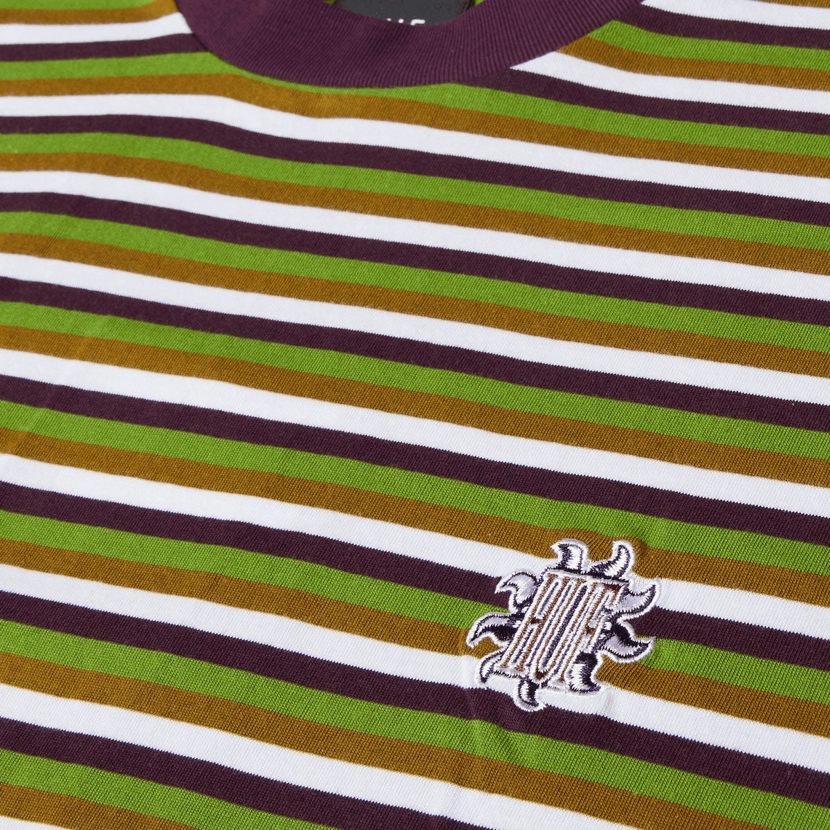 Longline Hemline HUF Apollo Striped Knit Boxy T-Shirt - Green