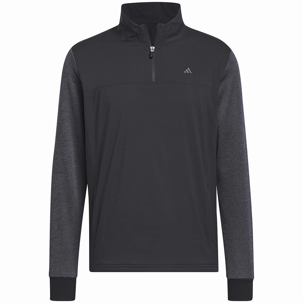 Fashion Relaxed Chilly Day Outfit adidas Go-To 1/4 Zip Pullover - Black
