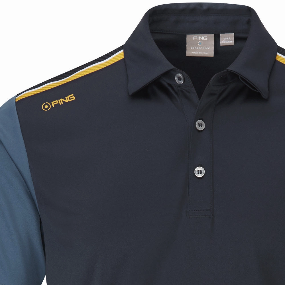 Airflow Ventilation Light Fashion Ping Malvern Polo Shirt - Navy/Stormcloud