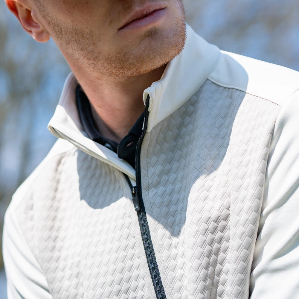 Printed Detail Running wear Ping Nolan 1/4 Zip Pullover - Willow/Egret