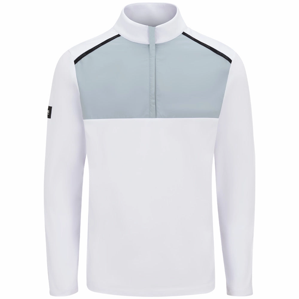 Street Style Vibe Cozy All Day Ping Keeton 1/2 Zip Mid Layer  - White/Pearl Grey
