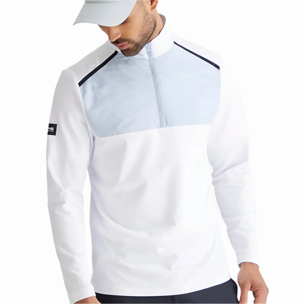 Ping Keeton 1/2 Zip Mid Layer  - White/Pearl Grey bead accents